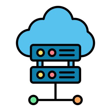 Bulut Sunucusu vektör simgesi. Yazdırma, mobil ve web uygulamaları için kullanılabilir.
