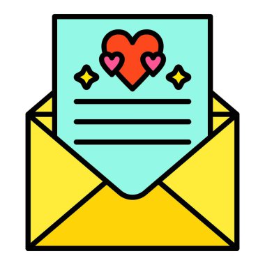 Zarf vektör simgesini sev. Yazdırma, mobil ve web uygulamaları için kullanılabilir.