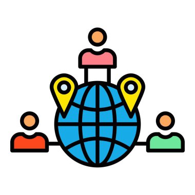 Global Ağ vektör simgesi. Yazdırma, mobil ve web uygulamaları için kullanılabilir.