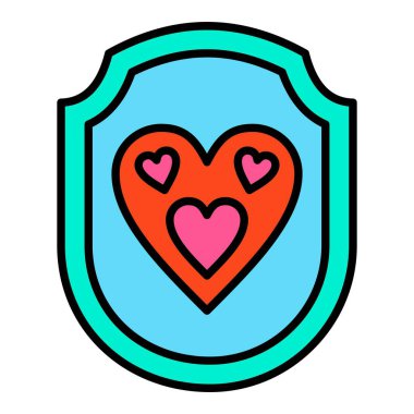 Kalkan vektör simgesi. Yazdırma, mobil ve web uygulamaları için kullanılabilir.