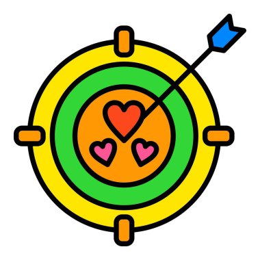 Hedef vektör simgesi. Yazdırma, mobil ve web uygulamaları için kullanılabilir.