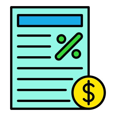 Vergilendirme vektör simgesi. Yazdırma, mobil ve web uygulamaları için kullanılabilir.