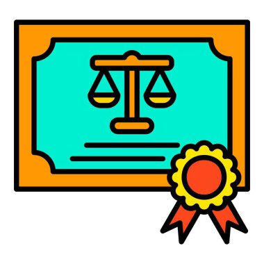 Sertifika vektör simgesi. Yazdırma, mobil ve web uygulamaları için kullanılabilir.