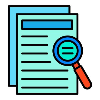 Araştırma vektör simgesi. Yazdırma, mobil ve web uygulamaları için kullanılabilir.