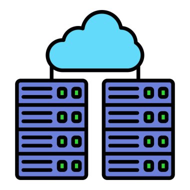 Veri Merkezi vektör simgesi. Yazdırma, mobil ve web uygulamaları için kullanılabilir.