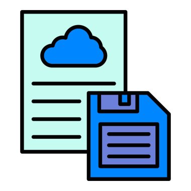 Dosya vektör simgesini kaydet. Yazdırma, mobil ve web uygulamaları için kullanılabilir.