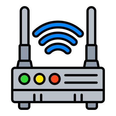 Kablosuz Router vektör simgesi. Yazdırma, mobil ve web uygulamaları için kullanılabilir.