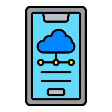 Mobil Bulut vektör simgesi. Yazdırma, mobil ve web uygulamaları için kullanılabilir.