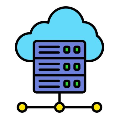 Bulut Sunucusu vektör simgesi. Yazdırma, mobil ve web uygulamaları için kullanılabilir.