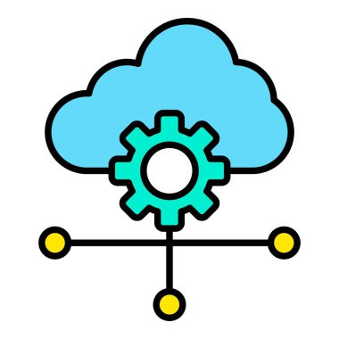 Bulut Ayarları vektör simgesi. Yazdırma, mobil ve web uygulamaları için kullanılabilir.