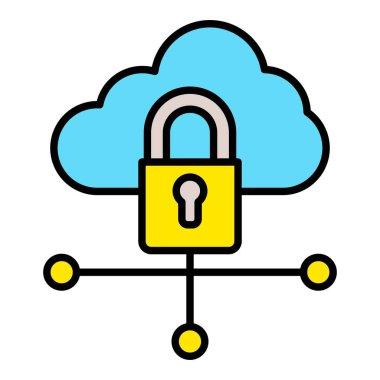 Bulut Kilidi vektör simgesi. Yazdırma, mobil ve web uygulamaları için kullanılabilir.