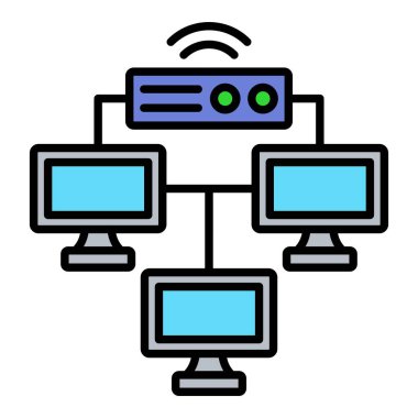 Yerel Ağ vektör simgesi. Yazdırma, mobil ve web uygulamaları için kullanılabilir.