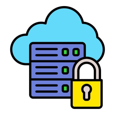 Güvenli Sunucu vektör simgesi. Yazdırma, mobil ve web uygulamaları için kullanılabilir.