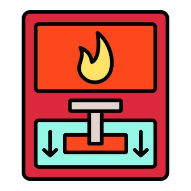 Alarm vektör simgesini ateşle. Yazdırma, mobil ve web uygulamaları için kullanılabilir.