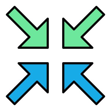 Vektör simgesini küçült. Yazdırma, mobil ve web uygulamaları için kullanılabilir.