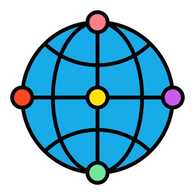 İnternet vektör simgesi. Yazdırma, mobil ve web uygulamaları için kullanılabilir.