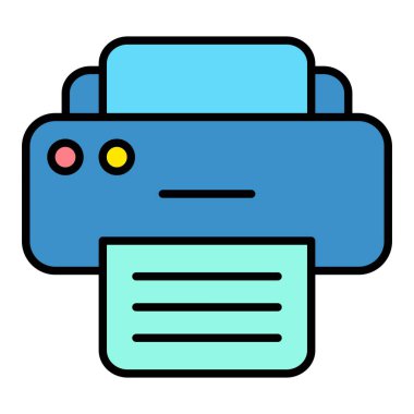 Yazıcı vektör simgesi. Yazdırma, mobil ve web uygulamaları için kullanılabilir.