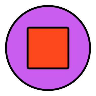 Vektör simgesini durdur. Yazdırma, mobil ve web uygulamaları için kullanılabilir.