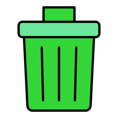 Çöp kutusu vektör simgesi. Yazdırma, mobil ve web uygulamaları için kullanılabilir.