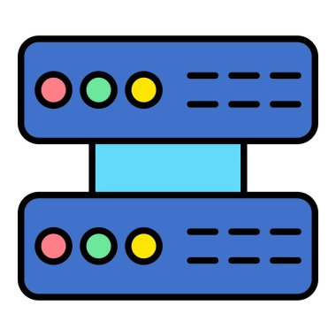 Sunucu vektör simgesi. Yazdırma, mobil ve web uygulamaları için kullanılabilir.