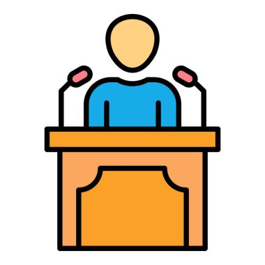 Konferans vektör simgesi. Yazdırma, mobil ve web uygulamaları için kullanılabilir.