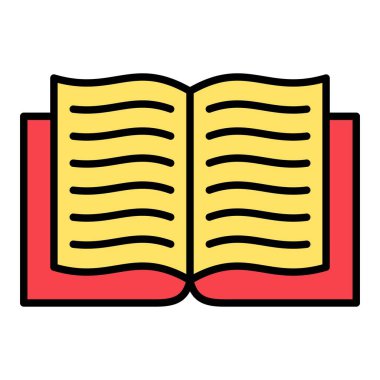 Kitap vektör simgesi. Yazdırma, mobil ve web uygulamaları için kullanılabilir.