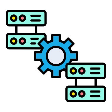 Veritabanı vektör simgesi. Yazdırma, mobil ve web uygulamaları için kullanılabilir.