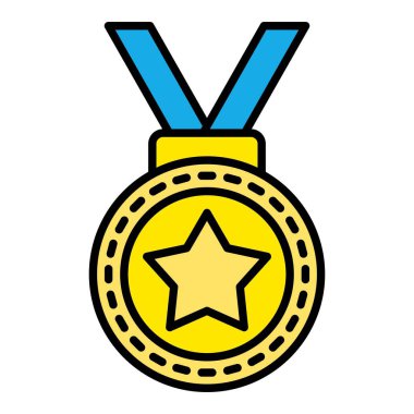 Madalya vektör simgesi. Yazdırma, mobil ve web uygulamaları için kullanılabilir.