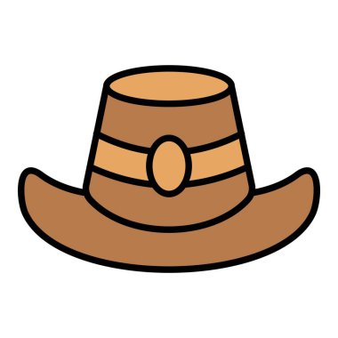 Autumn Hat vektör simgesi. Yazdırma, mobil ve web uygulamaları için kullanılabilir.