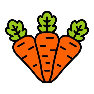 Havuç vektör simgesi. Yazdırma, mobil ve web uygulamaları için kullanılabilir.