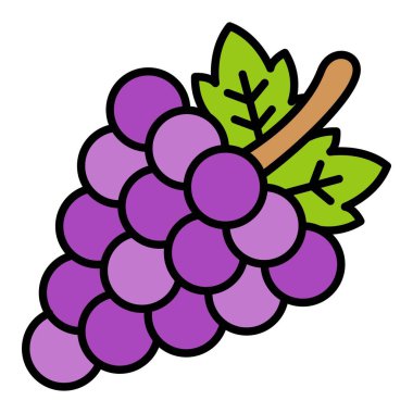 Üzüm vektör simgesi. Yazdırma, mobil ve web uygulamaları için kullanılabilir.