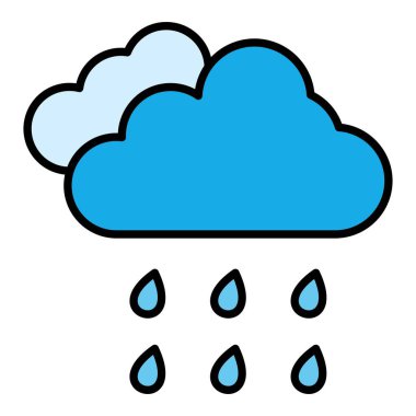 Yağmur vektör simgesi. Yazdırma, mobil ve web uygulamaları için kullanılabilir.