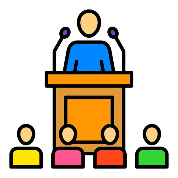 Konferans vektör simgesi. Yazdırma, mobil ve web uygulamaları için kullanılabilir.