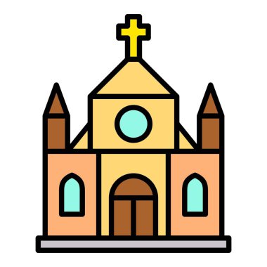 Kilise vektör ikonu. Yazdırma, mobil ve web uygulamaları için kullanılabilir.