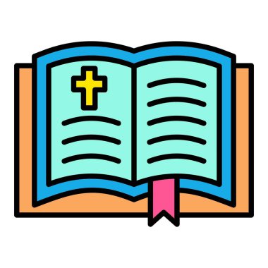 İncil vektör simgesi. Yazdırma, mobil ve web uygulamaları için kullanılabilir.
