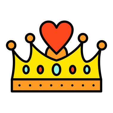 Crown vektör simgesi. Yazdırma, mobil ve web uygulamaları için kullanılabilir.