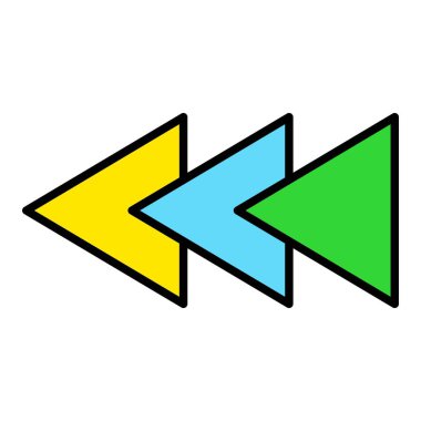 Geriye doğru vektör simgesi. Yazdırma, mobil ve web uygulamaları için kullanılabilir.