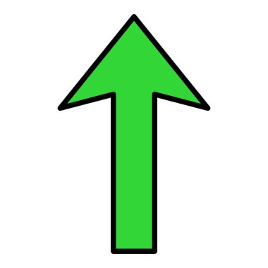 Yukarı ok vektör simgesi. Yazdırma, mobil ve web uygulamaları için kullanılabilir.