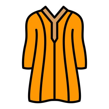 Djellaba vektör simgesi. Yazdırma, mobil ve web uygulamaları için kullanılabilir.