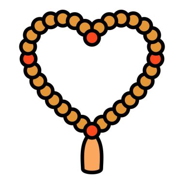 Tasbih vektör simgesi. Yazdırma, mobil ve web uygulamaları için kullanılabilir.