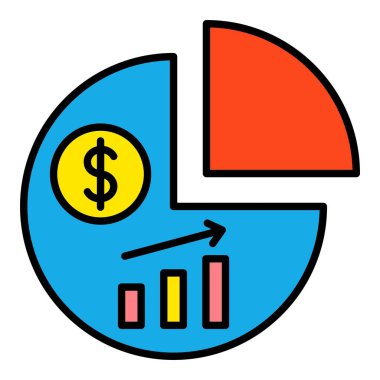 Pie Chart vektör simgesi. Yazdırma, mobil ve web uygulamaları için kullanılabilir.