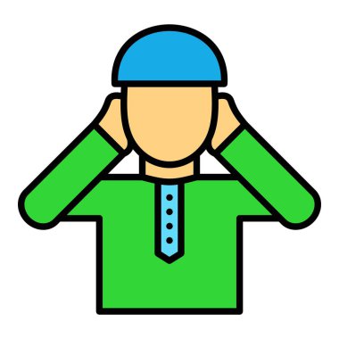 Adzan vektör simgesi. Yazdırma, mobil ve web uygulamaları için kullanılabilir.