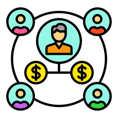 Ortak Pazarlama vektör simgesi. Yazdırma, mobil ve web uygulamaları için kullanılabilir.