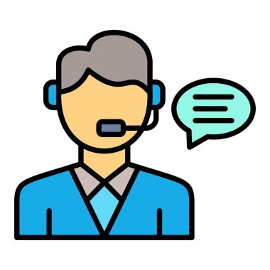 Müşteri hizmetleri vektör simgesi. Yazdırma, mobil ve web uygulamaları için kullanılabilir.