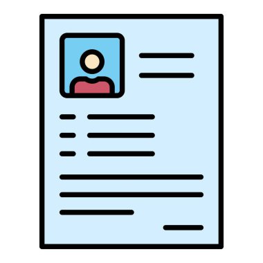 Müfredat Vitae vektör simgesi. Yazdırma, mobil ve web uygulamaları için kullanılabilir.