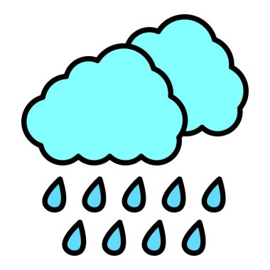 Yağmurlu vektör simgesi. Yazdırma, mobil ve web uygulamaları için kullanılabilir.