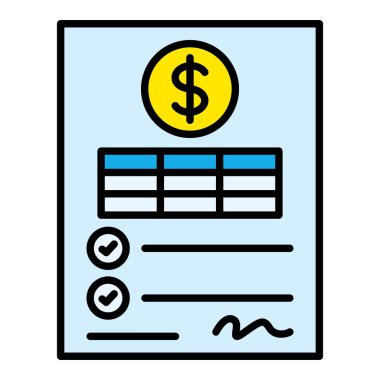 Fatura vektör simgesi. Yazdırma, mobil ve web uygulamaları için kullanılabilir.