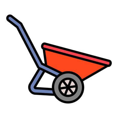 El arabası vektör simgesi. Yazdırma, mobil ve web uygulamaları için kullanılabilir.