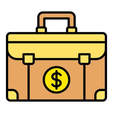 Evrak çantası vektör simgesi. Yazdırma, mobil ve web uygulamaları için kullanılabilir.