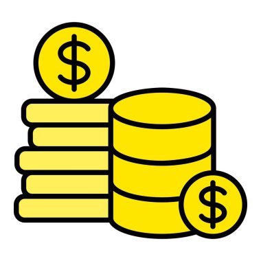 Madeni para vektör simgesi. Yazdırma, mobil ve web uygulamaları için kullanılabilir.